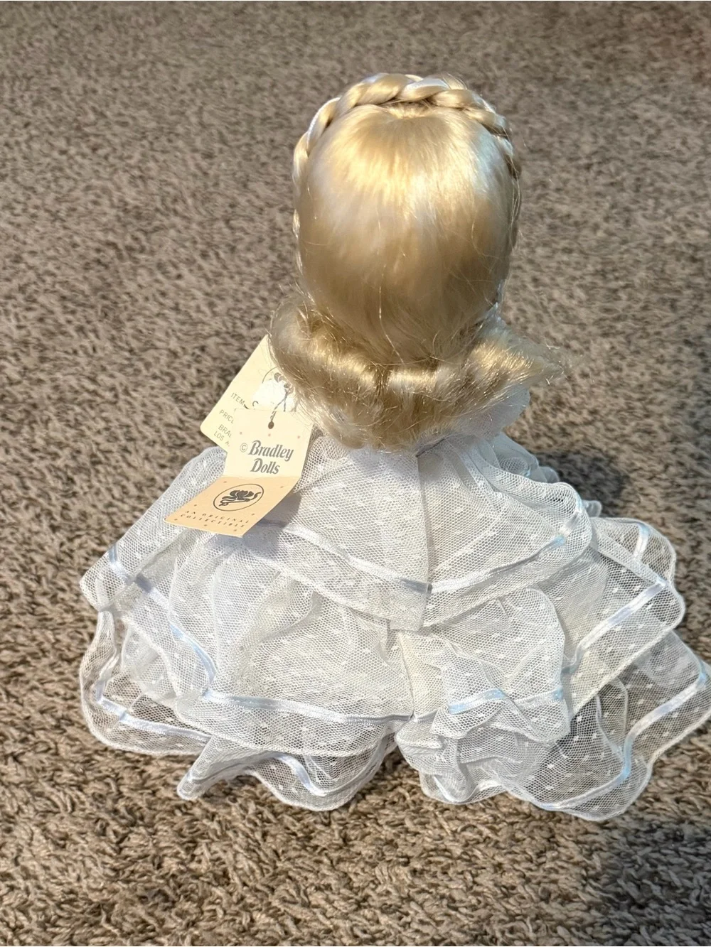 Blonde White Princess Doll in Layered Tulle Gown